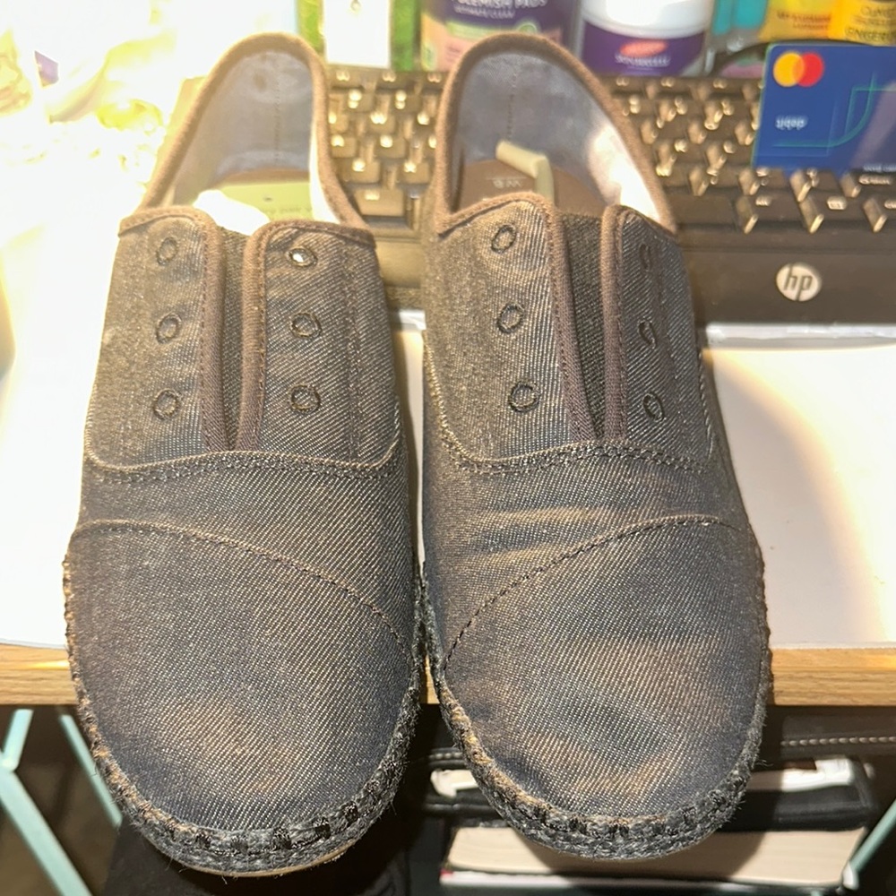 Toms Charcoal Canvas Espadrilles